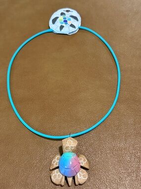 Marble Elegant Turtle Pendant Necklace in Turquoise and Pastel